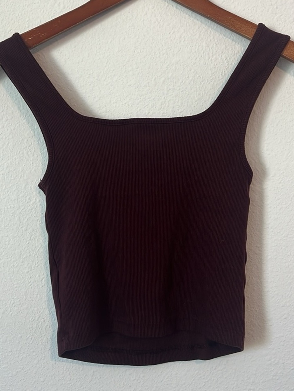 Old Navy Ribbed Square-Neck Tank Top - Dark Brown
